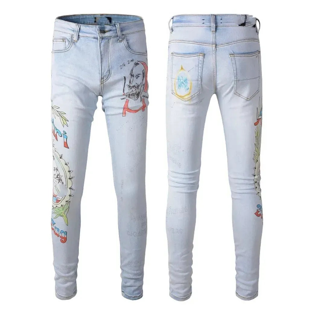 Men'S Jeans Designer Ksubi Jeans Miri Jeans Denim Jeans with Holes Mens Straight Leg Zipper Amari Jeans Hip Hop Stretch Slim-Fit Trousers True Jeans