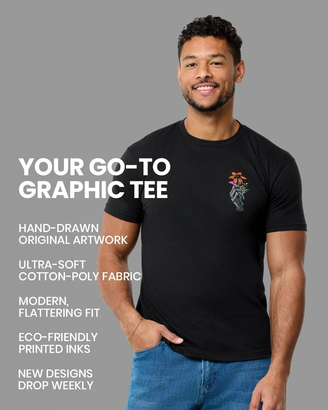 Graphic Tees for Men S - 4XL Premium Short Sleeve Colorful T-Shirts Trippy Space Designs