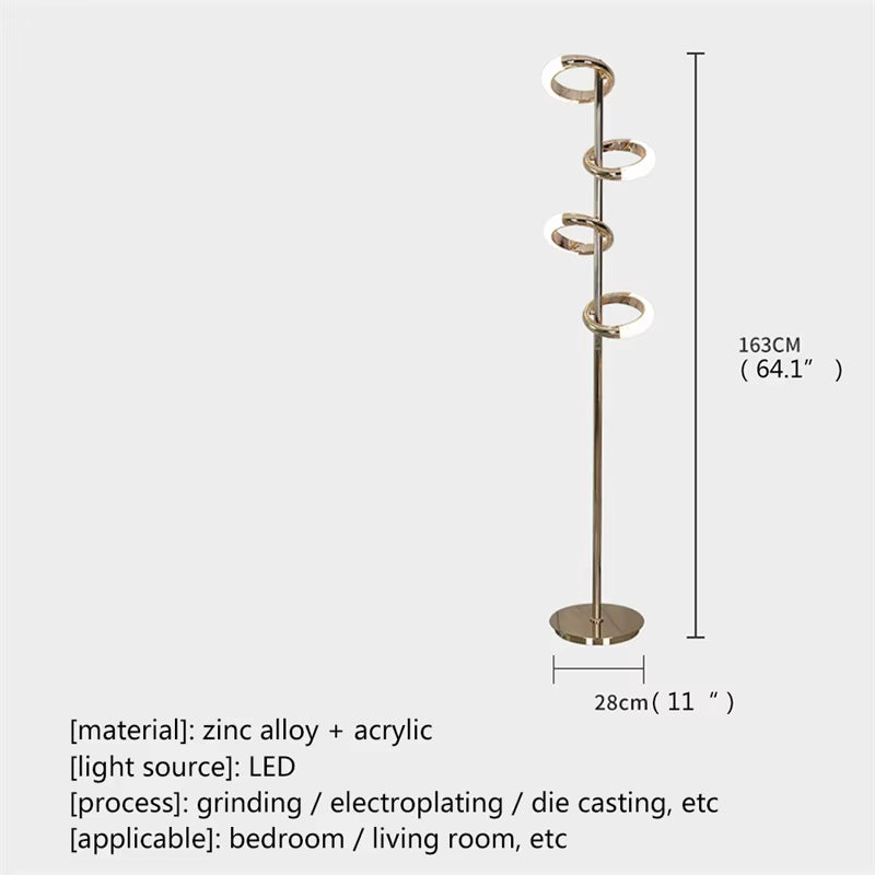 Nordic Creative Floor Lamp Lighting Modern LED round Rings Decorative for Home Living Bed Room