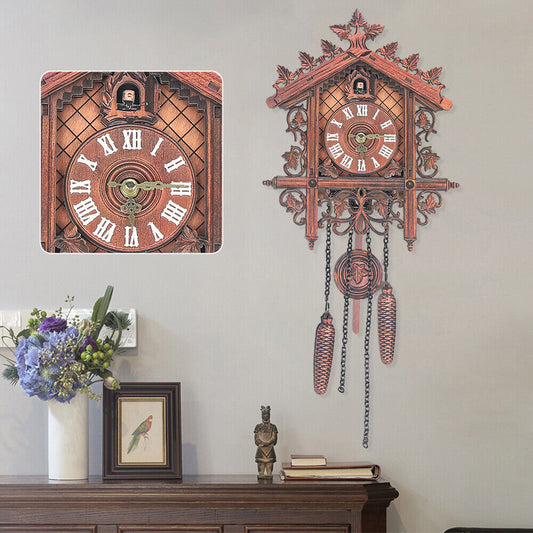 Cuckoo Wall Clock Vintage Antique Wooden Hanging Clock Home Living Room Decor US