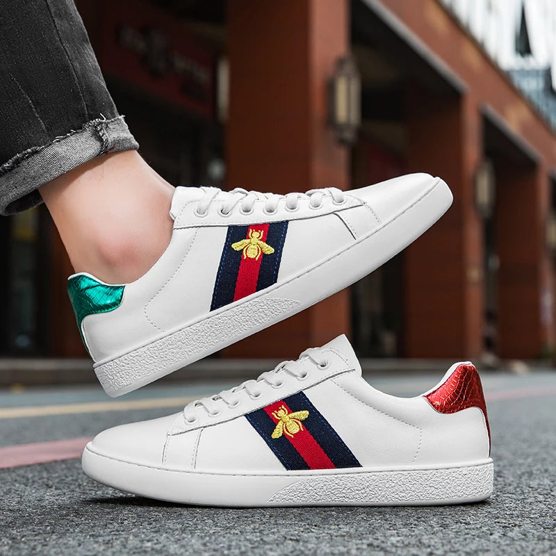 Sneakers Man Flat High-Quality Casual Sports Leather Comfortable Walking Shoes Luxury Design Original Skate Shoes for Men