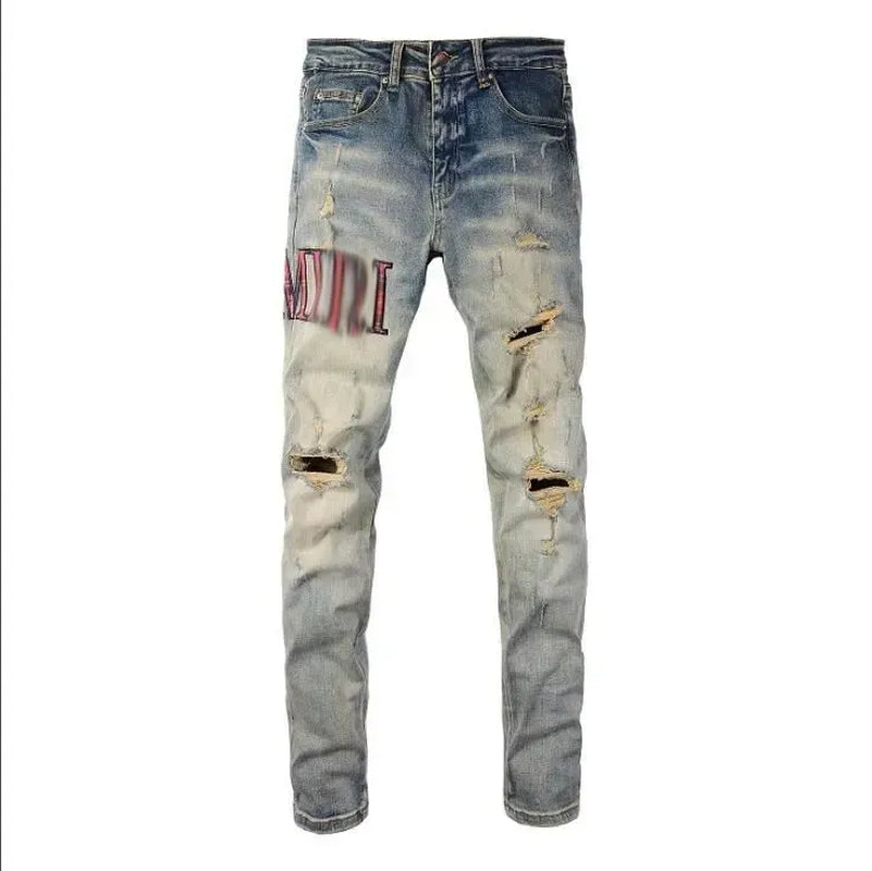 Men'S Jeans Designer Ksubi Jeans Miri Jeans Denim Jeans with Holes Mens Straight Leg Zipper Amari Jeans Hip Hop Stretch Slim-Fit Trousers True Jeans