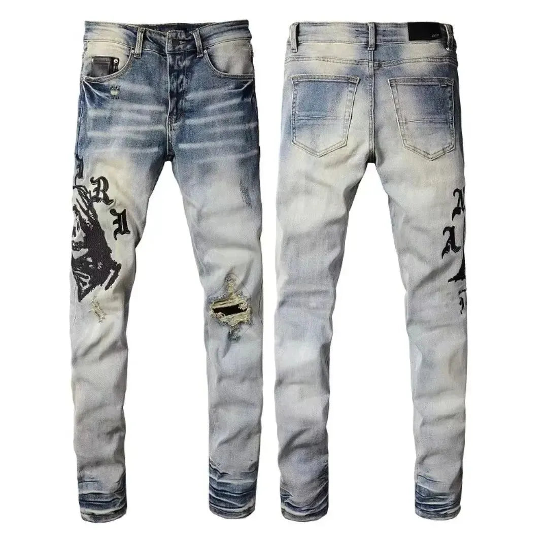 Men'S Jeans Designer Ksubi Jeans Miri Jeans Denim Jeans with Holes Mens Straight Leg Zipper Amari Jeans Hip Hop Stretch Slim-Fit Trousers True Jeans