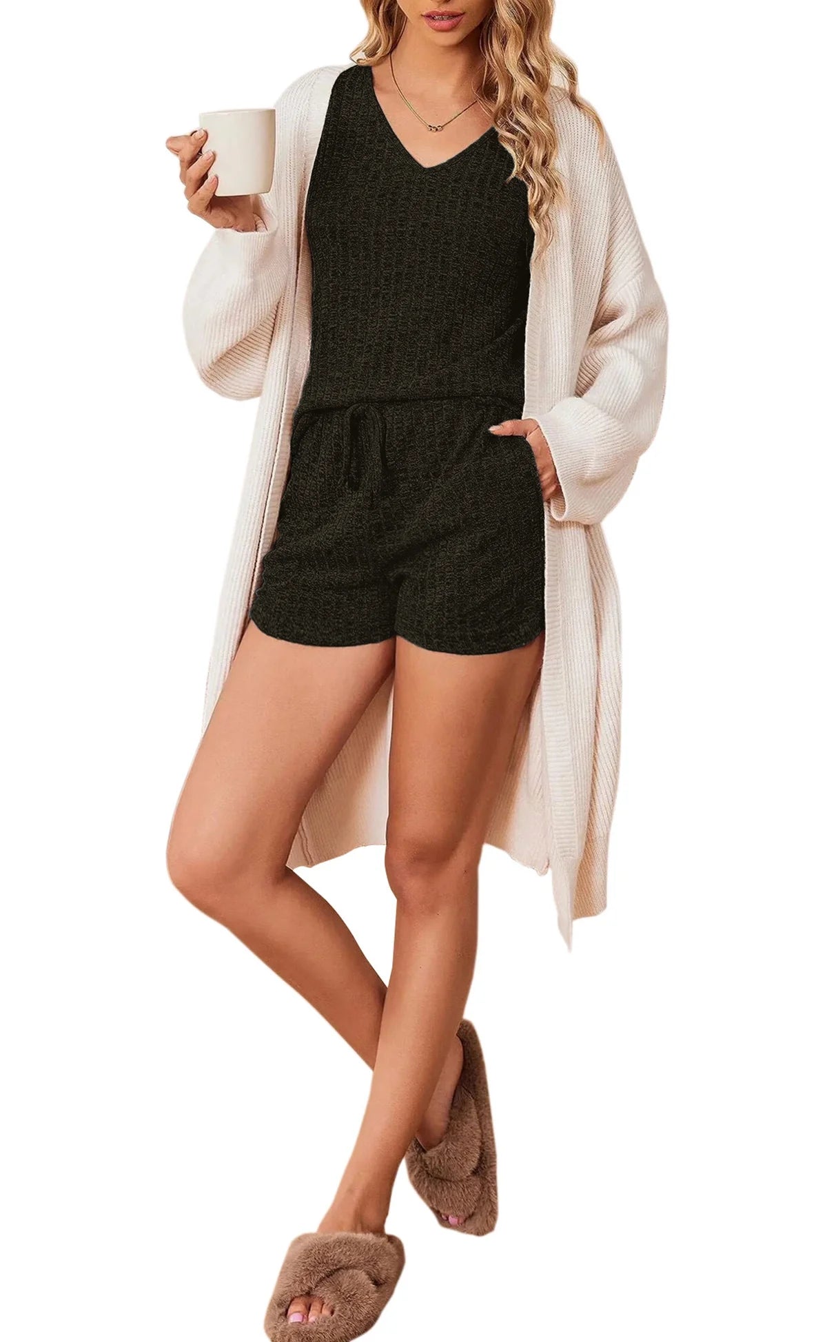 2 Piece Sets Summer Pajamas Womens Tops and Shorts Sleepwear Outfits Lounge Sets Casual