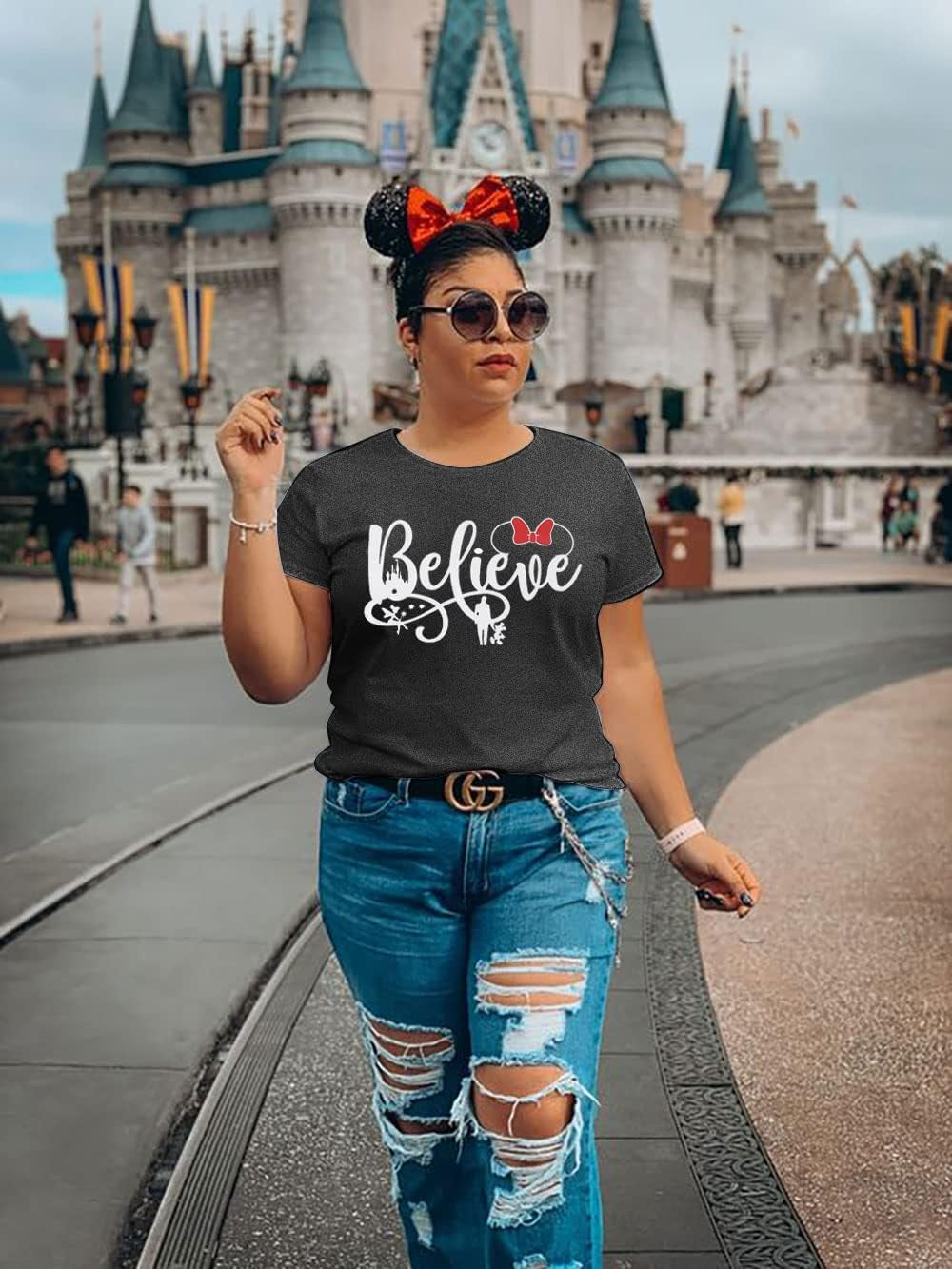 Magical Shirts for Women Magic Kingdom Shirt Happiest Place on Earth Shirt Family Vacation Tee Summer Short Sleeve Tops