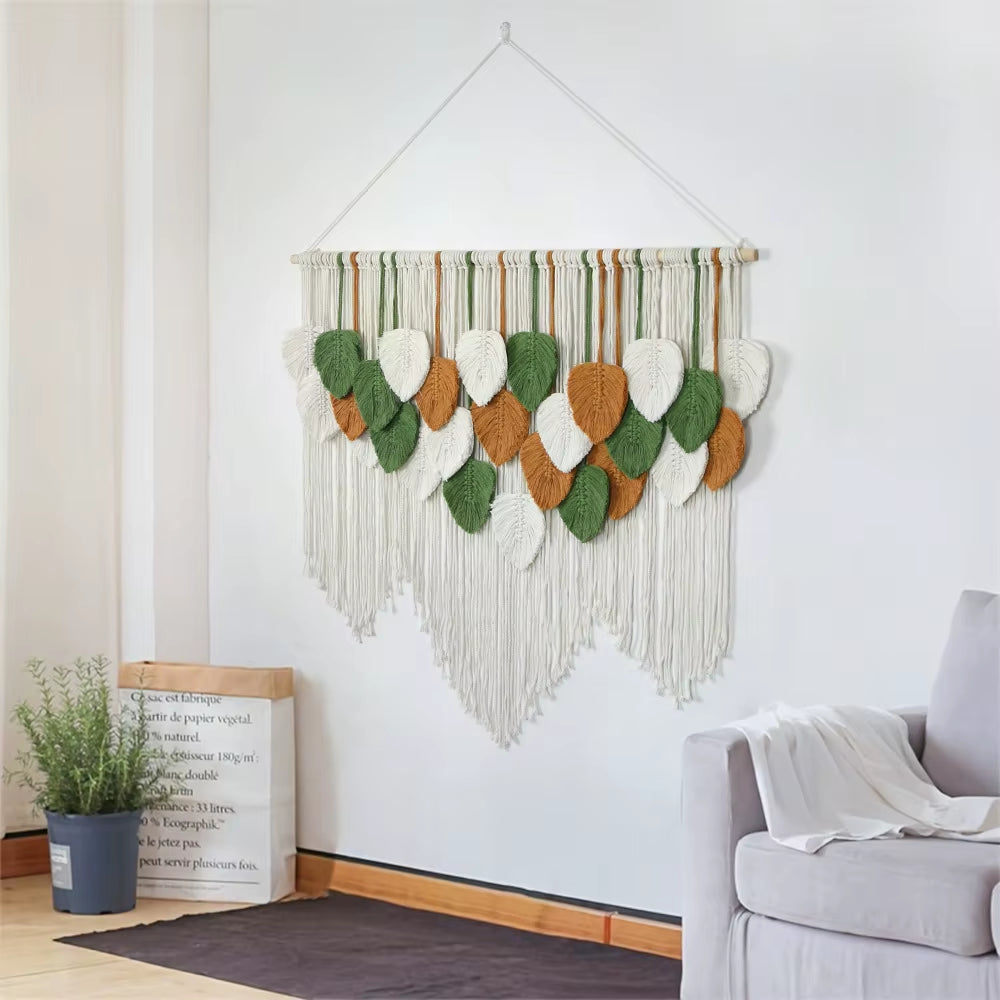 Manufacturer Price Nordic Macrame Leaf Wall Hanging Home Living Room Decor