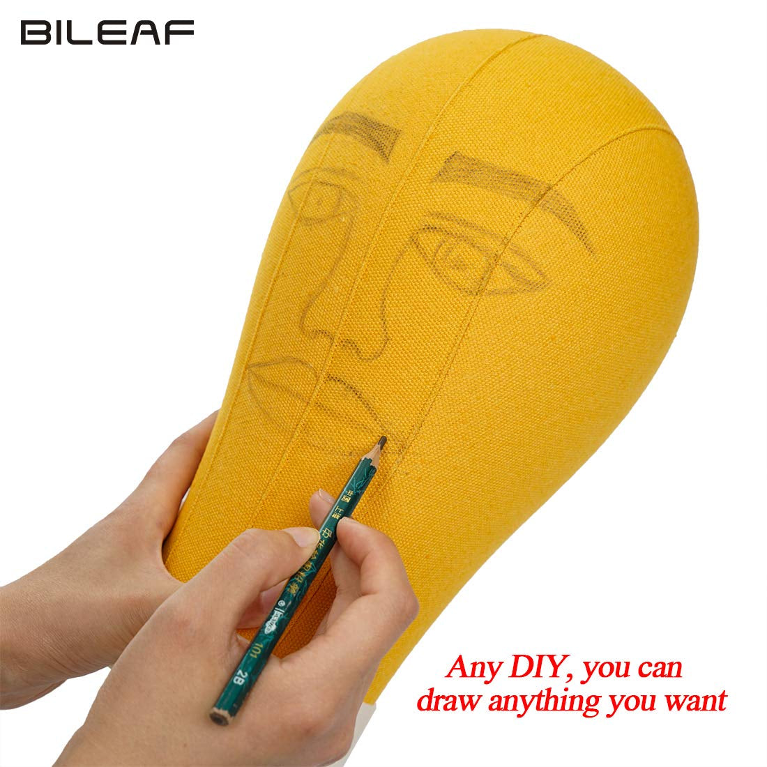 22 Inch Canvas Block Head Mannequin Wig Head with Stand Pink for Display with Mount Holes(Rosy)