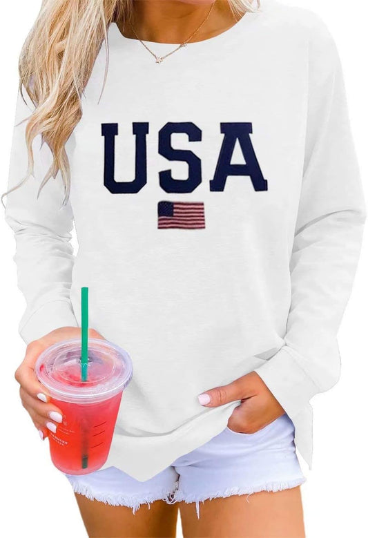 Womens Casual Long Sleeve Graphic Tee Shirts Crew Neck Sweatshirts Pullover Tops for Women