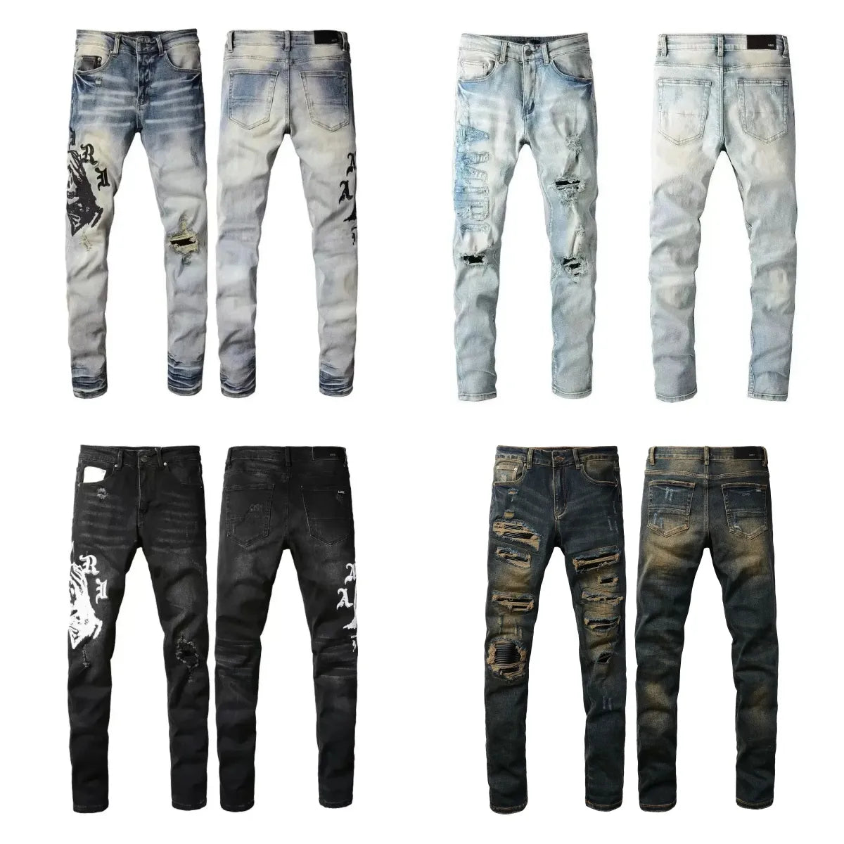 Men'S Jeans Designer Ksubi Jeans Miri Jeans Denim Jeans with Holes Mens Straight Leg Zipper Amari Jeans Hip Hop Stretch Slim-Fit Trousers True Jeans