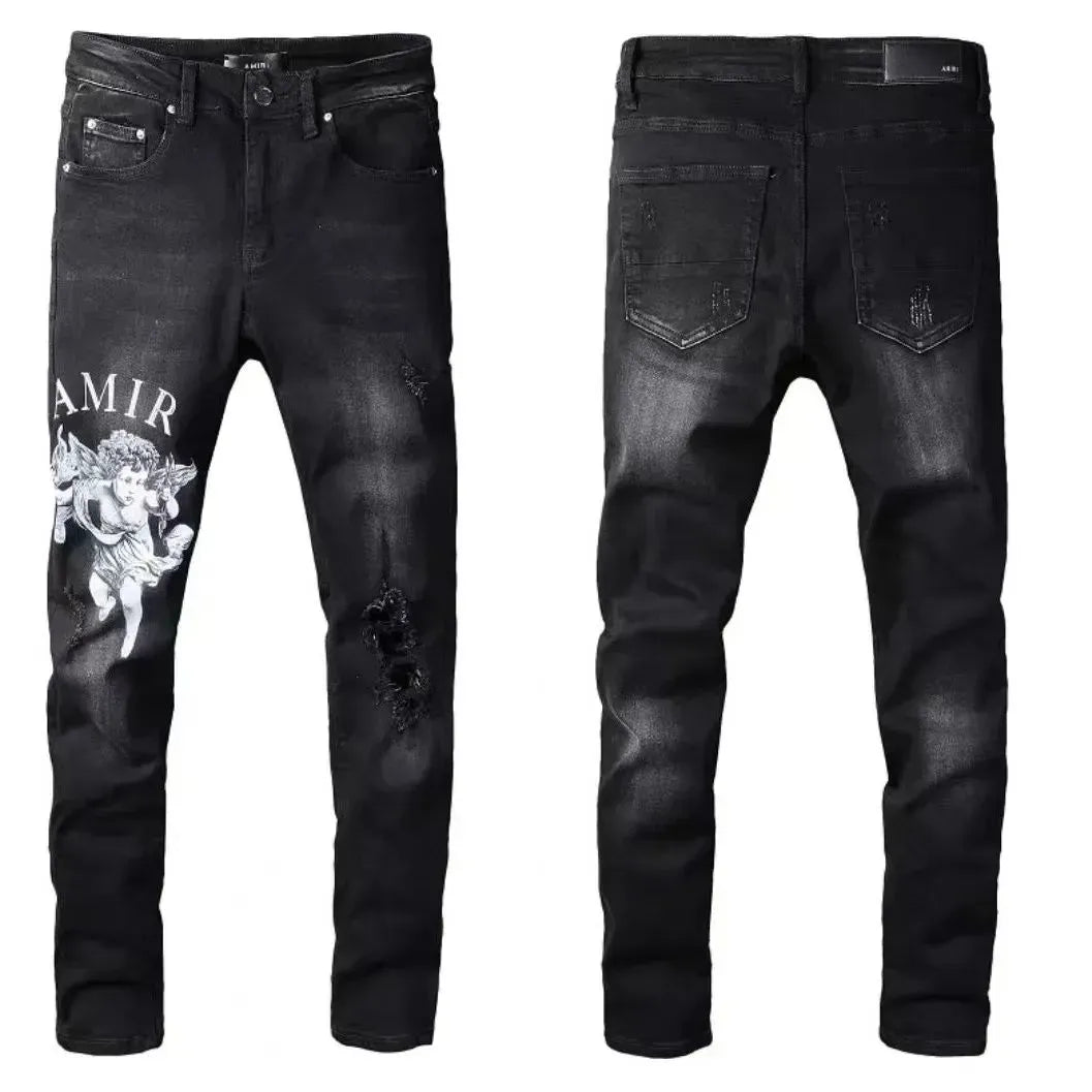 Men'S Jeans Designer Ksubi Jeans Miri Jeans Denim Jeans with Holes Mens Straight Leg Zipper Amari Jeans Hip Hop Stretch Slim-Fit Trousers True Jeans