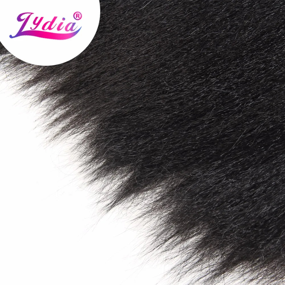 1Pcs/Pack Kinky Straight Hair Weaving 12-24 Inch Pure Color Synthetic Wave Hair Extension for Black Women Hair Bundles