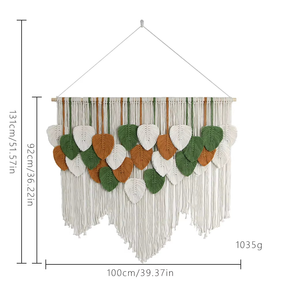 Manufacturer Price Nordic Macrame Leaf Wall Hanging Home Living Room Decor