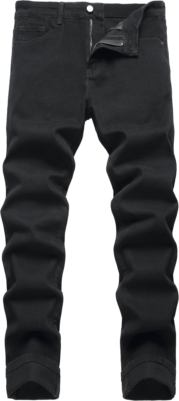 DANT BULUN Men's Fashion Casual Printed Jeans Stretch Skinny Denim Jogger Pants