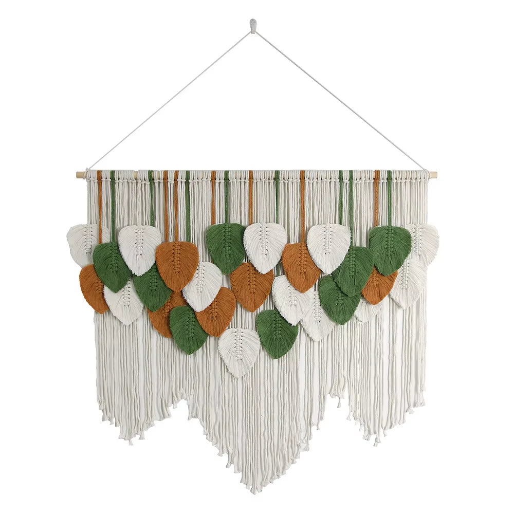Manufacturer Price Nordic Macrame Leaf Wall Hanging Home Living Room Decor