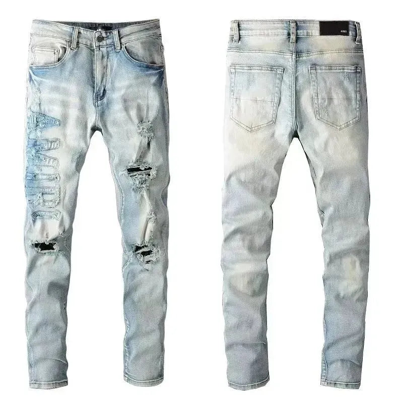 Men'S Jeans Designer Ksubi Jeans Miri Jeans Denim Jeans with Holes Mens Straight Leg Zipper Amari Jeans Hip Hop Stretch Slim-Fit Trousers True Jeans