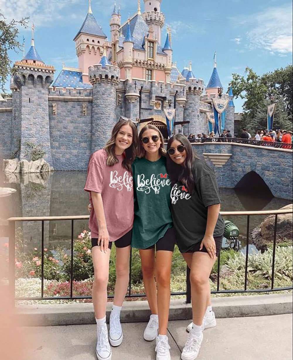 Magical Shirts for Women Magic Kingdom Shirt Happiest Place on Earth Shirt Family Vacation Tee Summer Short Sleeve Tops