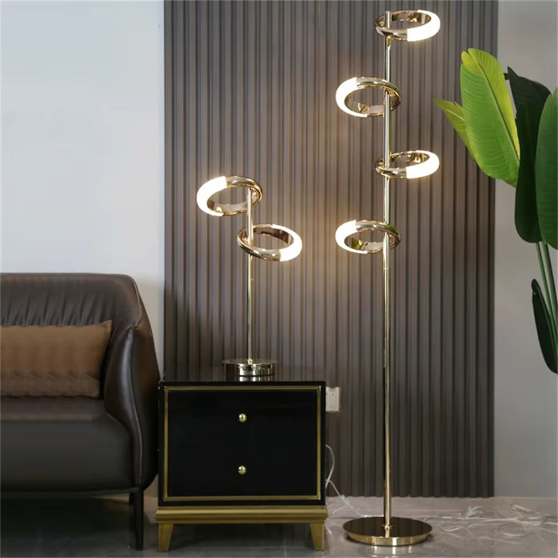 Nordic Creative Floor Lamp Lighting Modern LED round Rings Decorative for Home Living Bed Room