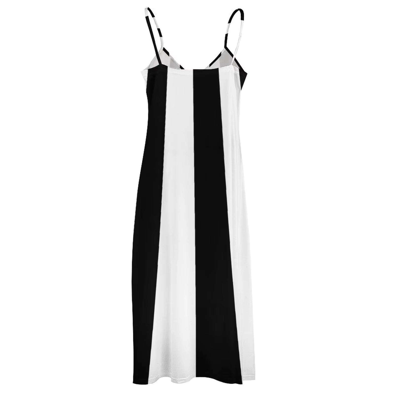 Retro Black and White Stripes Pattern Sleeveless Dress Loose Women'S Dress Woman Clothes