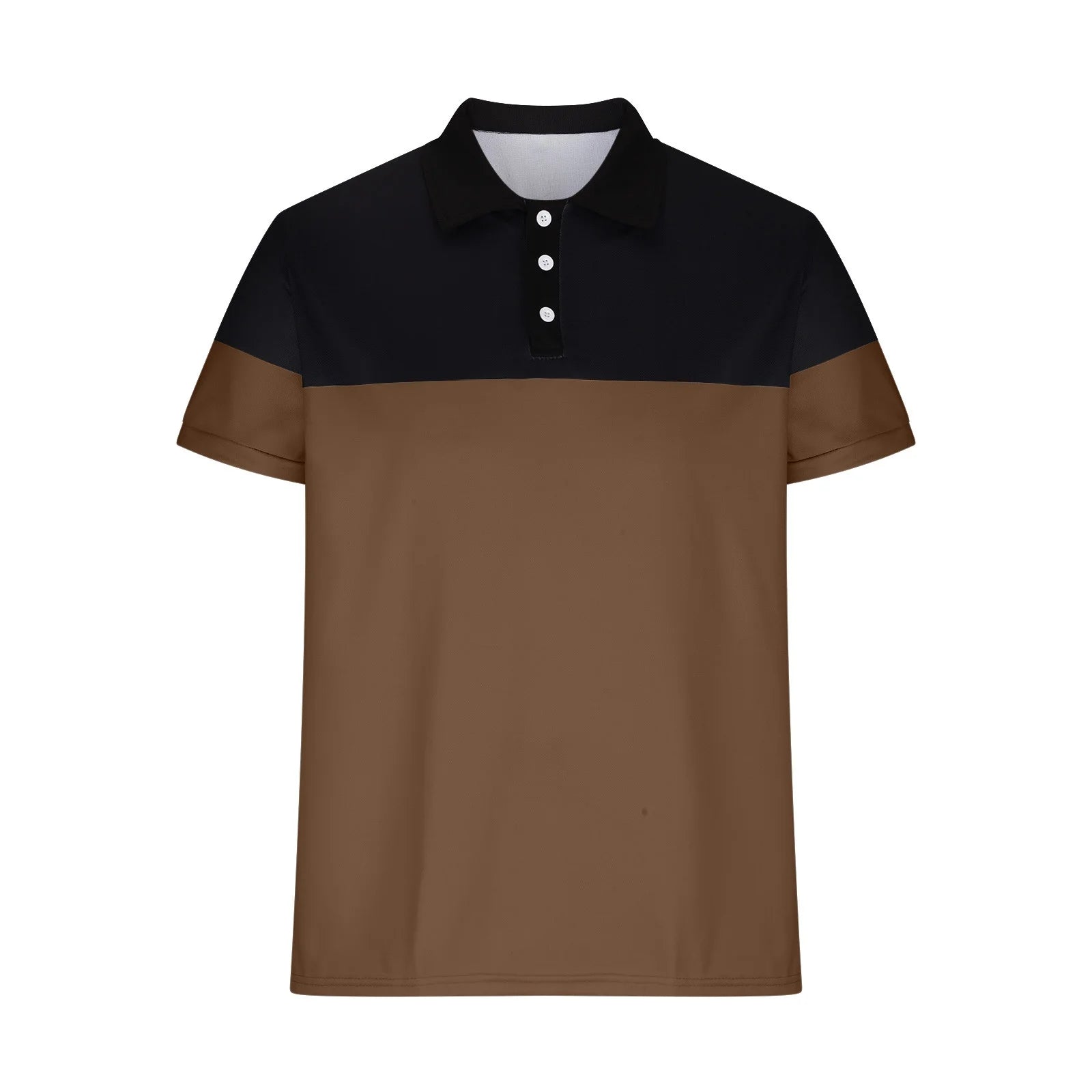 Mens Polo Shirts Short Sleeve Regular Fit Performance Moisture Wicking Casual Collared Color Block Golf Polo Shirts for Men Coffee L