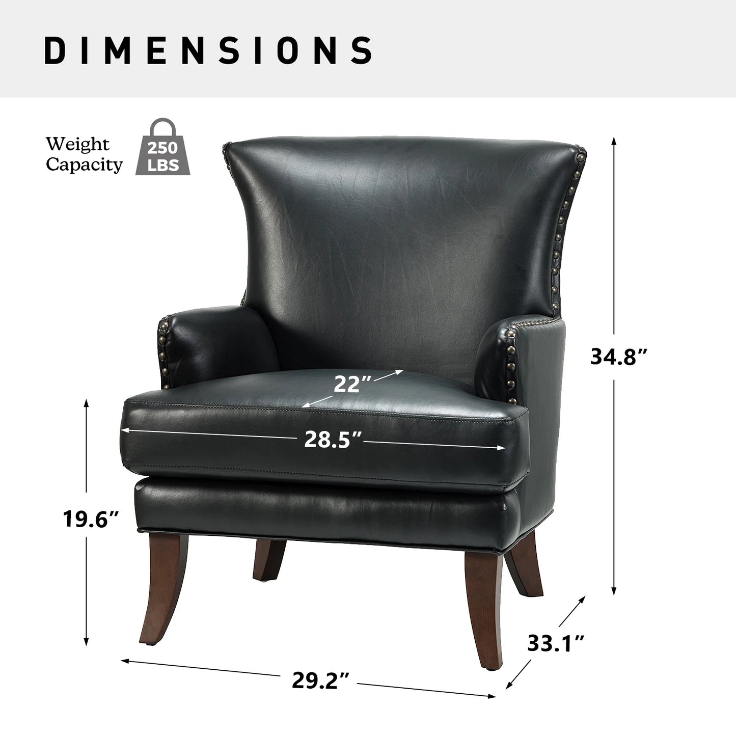 Faux Leather Accent Chairs Set of 2 Lounge Club Armchairs Home Living Room Black