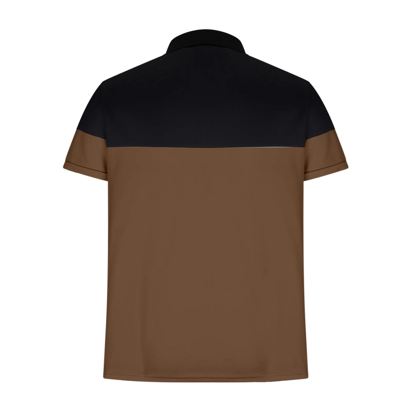 Mens Polo Shirts Short Sleeve Regular Fit Performance Moisture Wicking Casual Collared Color Block Golf Polo Shirts for Men Coffee L