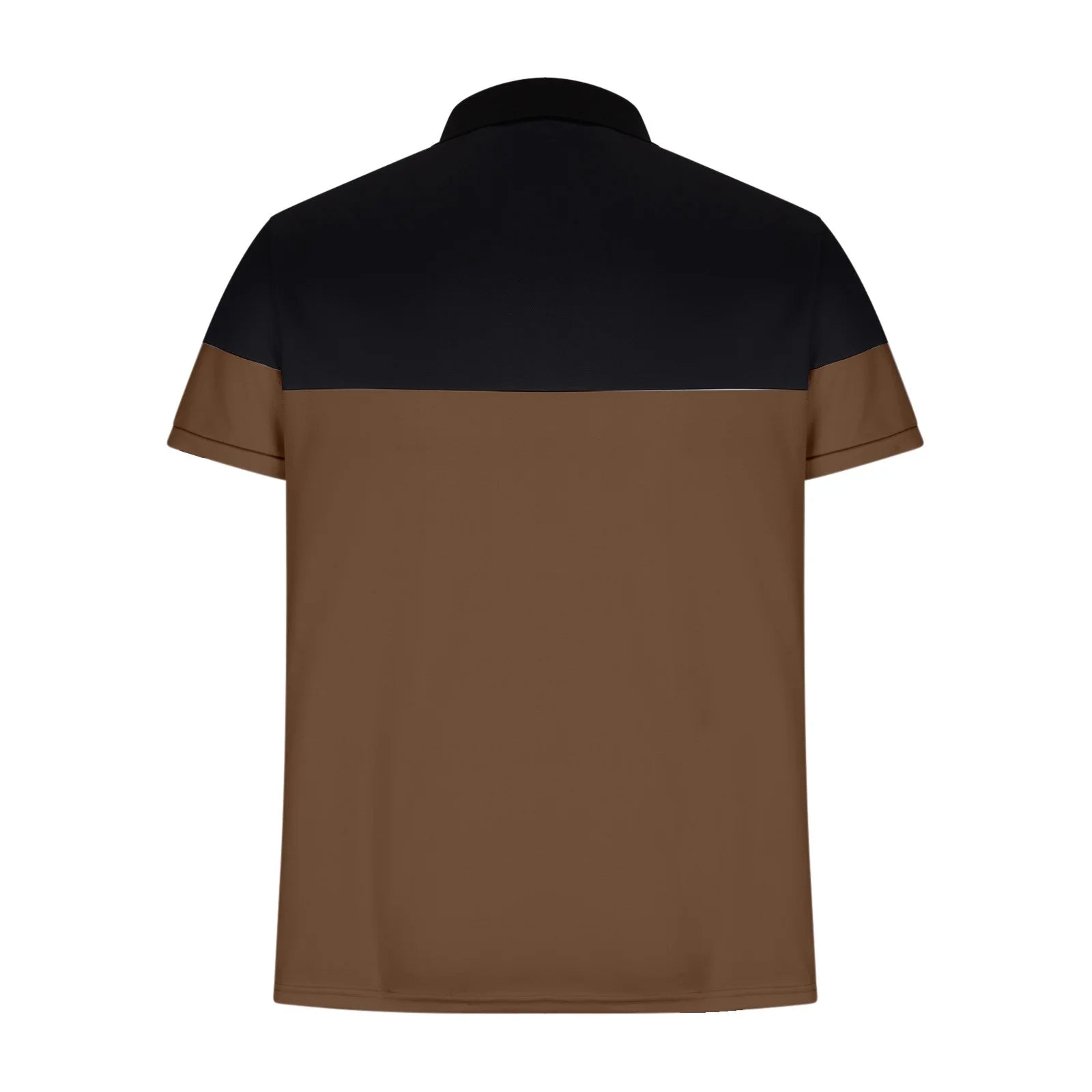 Mens Polo Shirts Short Sleeve Regular Fit Performance Moisture Wicking Casual Collared Color Block Golf Polo Shirts for Men Coffee L
