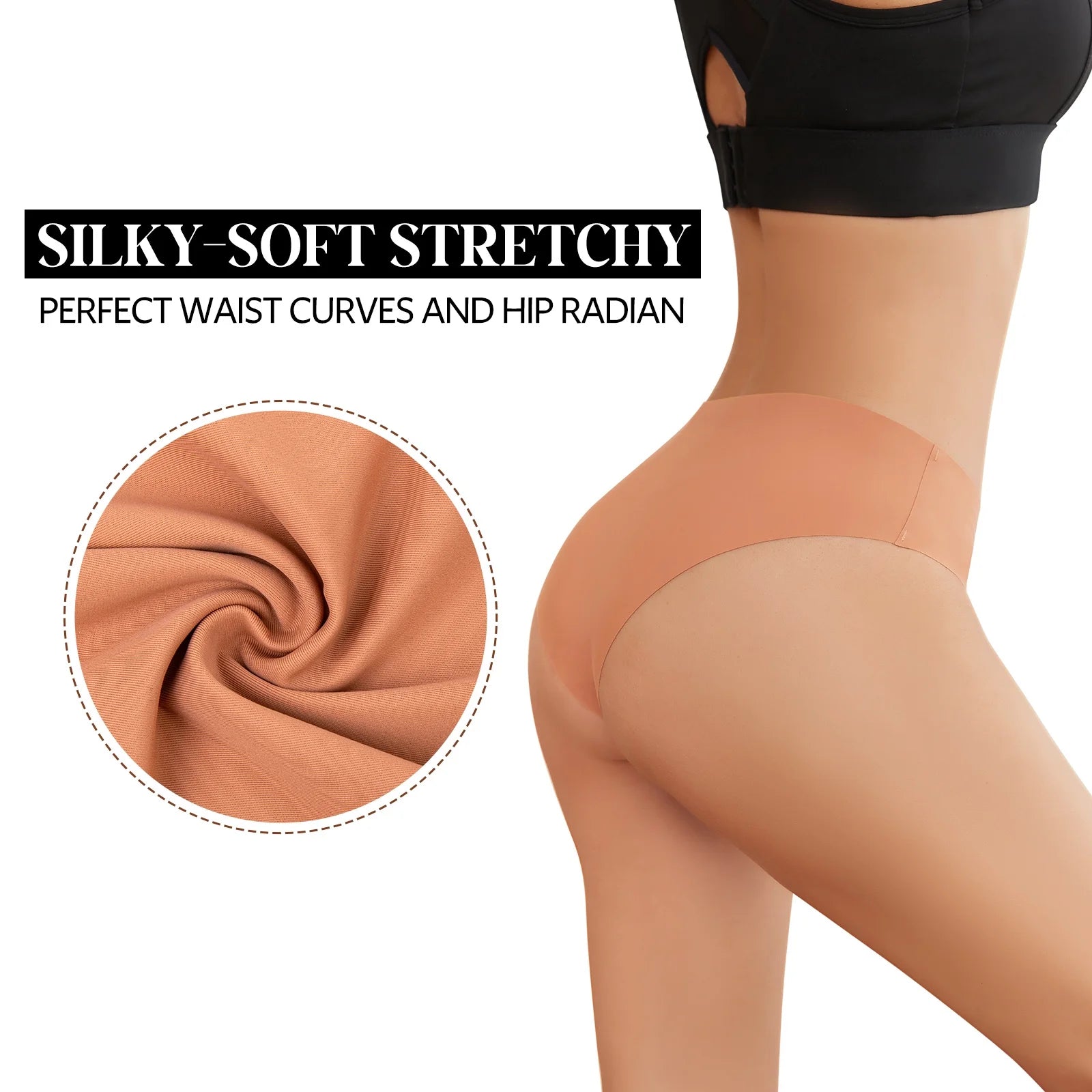 12 Pack Seamless Underwear for Women No Show Bikini Panties Stretch Silky Invisible Hipster