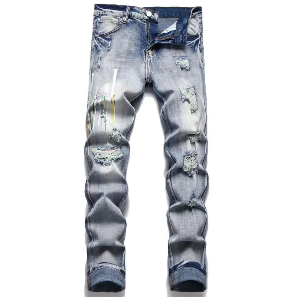 Men'S Jeans Designer Ksubi Jeans Miri Jeans Denim Jeans with Holes Mens Straight Leg Zipper Amari Jeans Hip Hop Stretch Slim-Fit Trousers True Jeans
