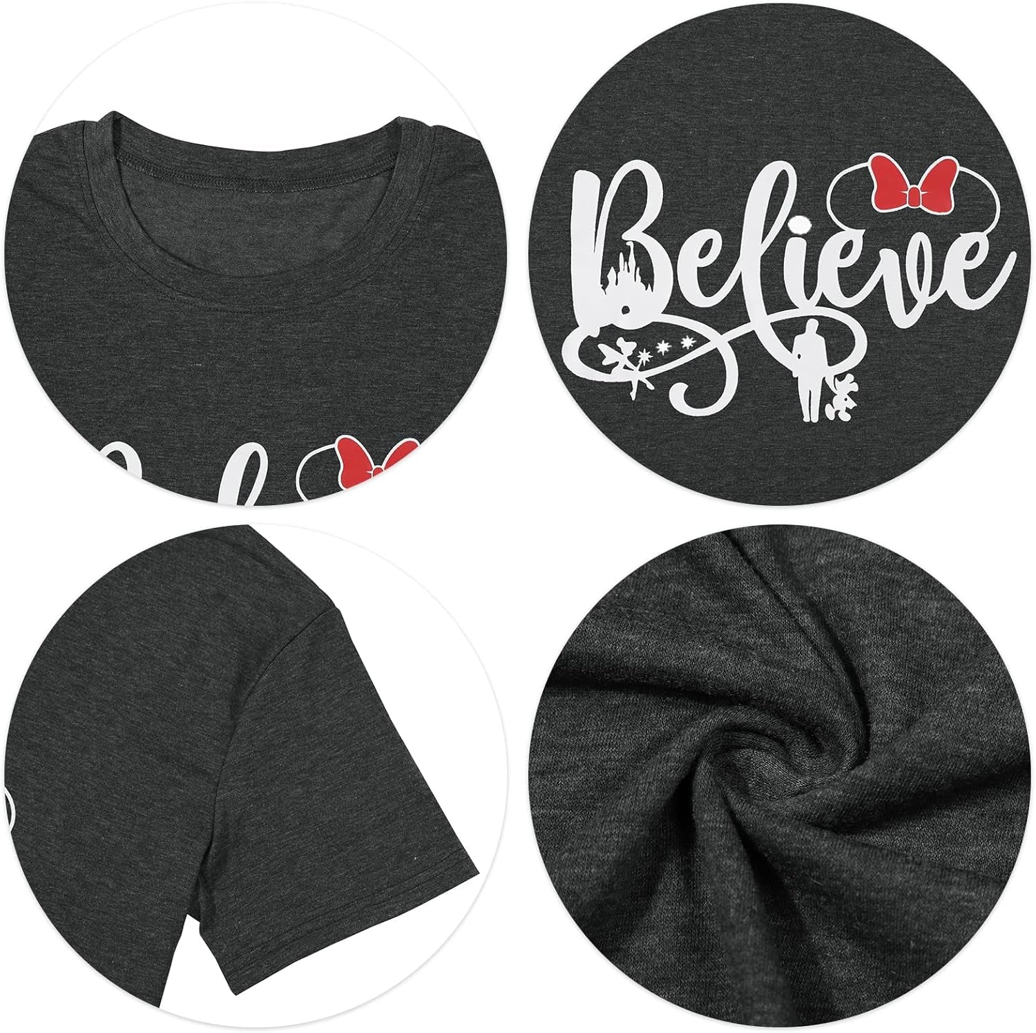 Magical Shirts for Women Magic Kingdom Shirt Happiest Place on Earth Shirt Family Vacation Tee Summer Short Sleeve Tops